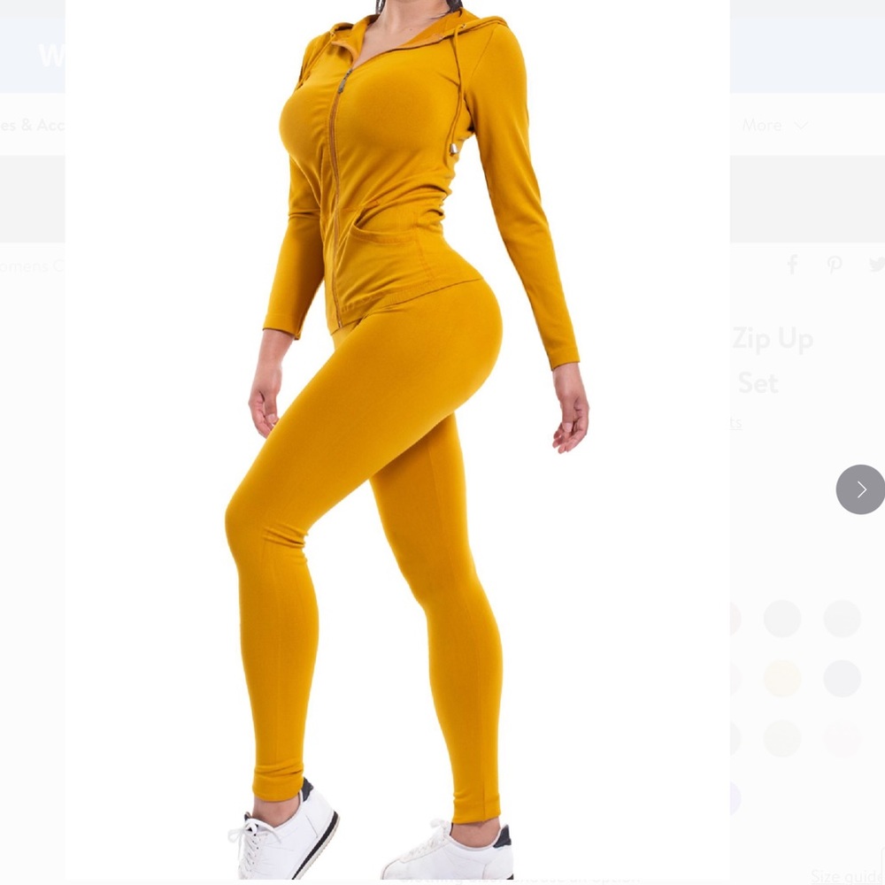 JM Sportswear Yellow Cotton Blend Tights Leggings